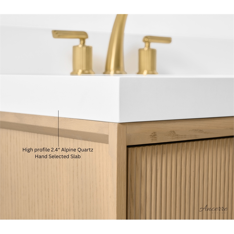 Momo 24 in. Bath Vanity Set in Oak with White Quartz Top and Undermount Basin