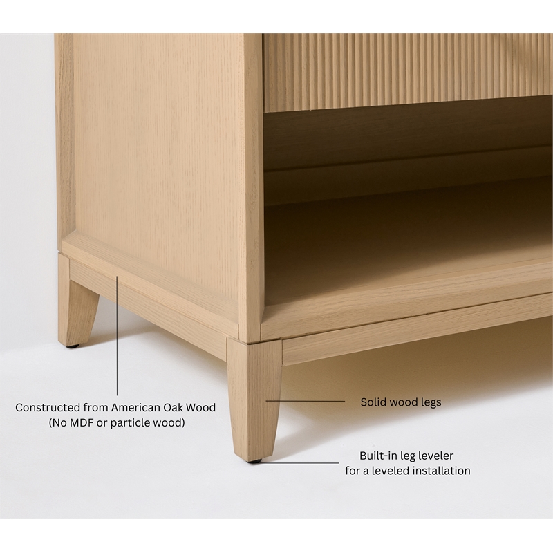 Momo 24 in. Bath Vanity Set in Oak with White Quartz Top and Undermount Basin