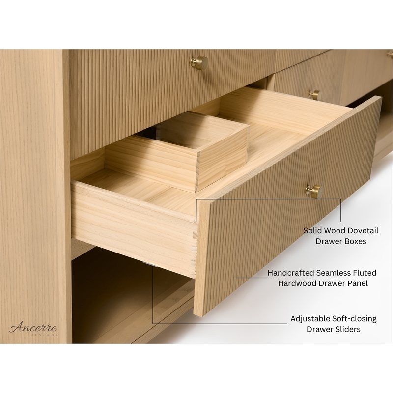 Momo 84 in. Bath Vanity in Oak finish with White Quartz Top and Undermount Basin