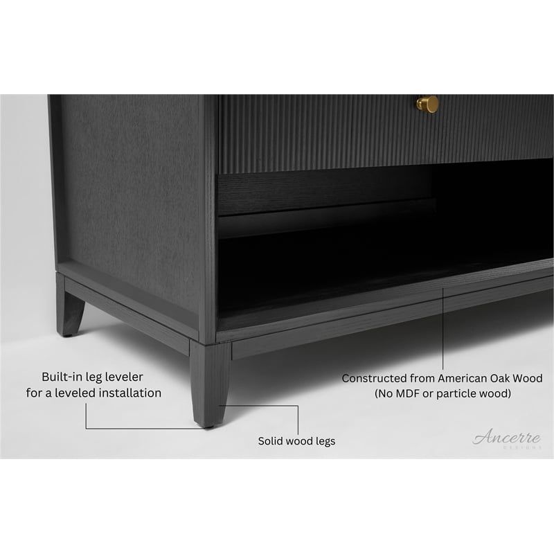 Momo 84 in. Bath Vanity in Black Oak with White Quartz Top and Undermount Basin