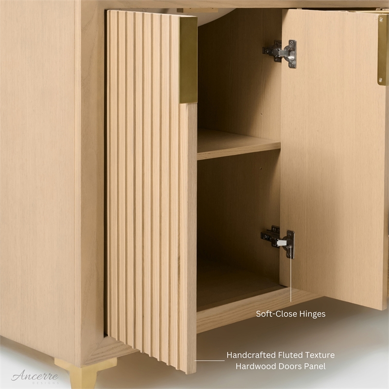 Turlington 84 in. Bath Vanity in Oak with White Quartz Top and Undermount Basin