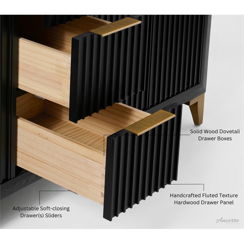 Turlington 36 in. Bath Vanity in Black Oak with White Quartz Top and Undermount