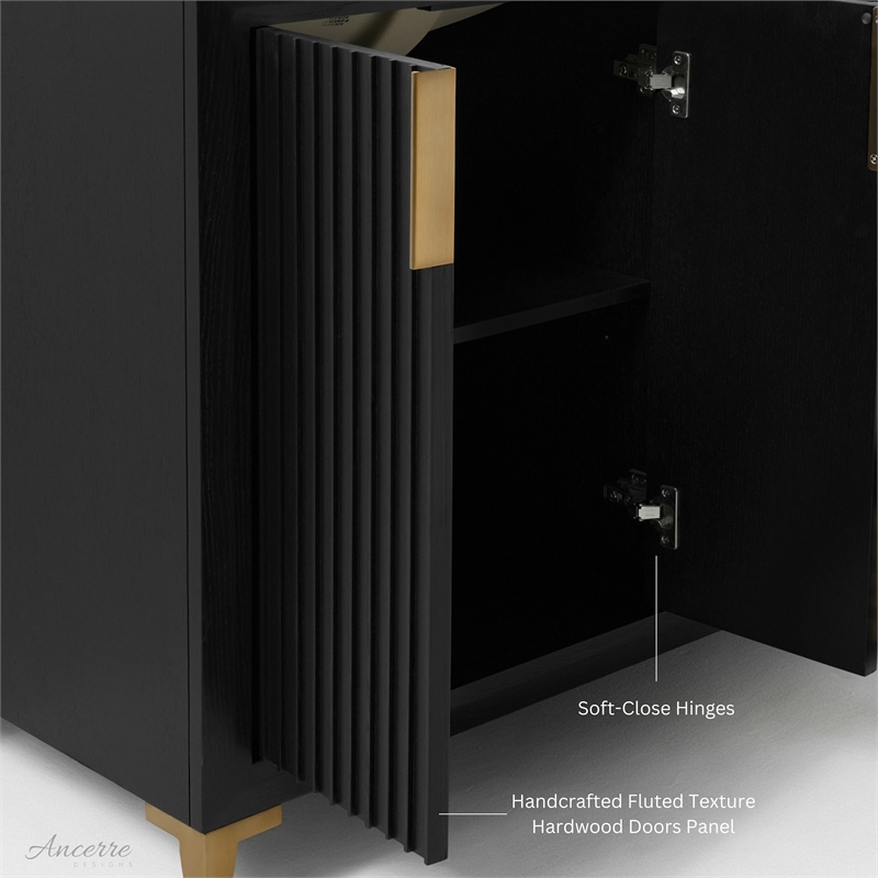 Turlington 84 in. Bath Vanity in Black Oak with White Quartz Top and Undermount
