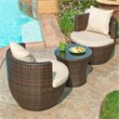 THY-HOM Artique Wicker / Rattan and Aluminum Seating Group in Beige