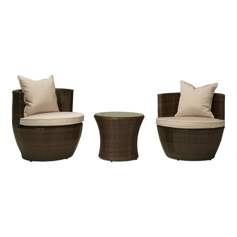 THY-HOM Artique Wicker / Rattan and Aluminum Seating Group in Beige