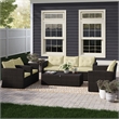 Thy-Hom Arlington Outdoor Brown Wicker Furniture Set Beige Cushions