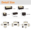Thy-Hom Arlington Modern Brown Outdoor Wicker Furniture Set with Beige Cushion