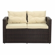 Thy-Hom Arlington Modern Brown Outdoor Wicker Furniture Set with Beige Cushion