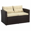 Thy-Hom Arlington Modern Brown Outdoor Wicker Furniture Set with Beige Cushion