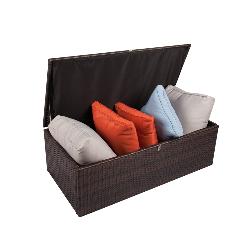 Thy-Hom Arlington Modern Brown Outdoor Wicker Furniture Set with Beige Cushion