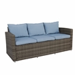 Thy-Hom Arlington 6 Piece Gray Wicker Patio Conversation Set Light Blue Cushions
