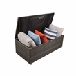 Thy-Hom Arlington 6 Piece Gray Wicker Patio Conversation Set Light Blue Cushions