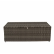 Thy-Hom Arlington 6 Piece Gray Wicker Patio Conversation Set Light Blue Cushions