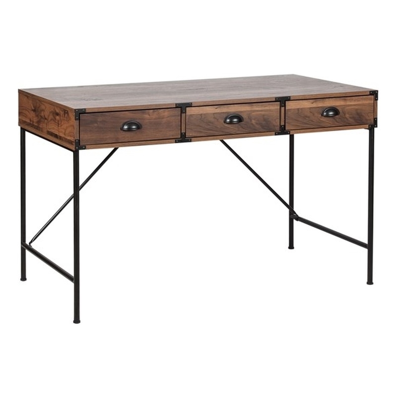 AGHDECO Orman Transitional Particle Board/Wood Desk in Walnut