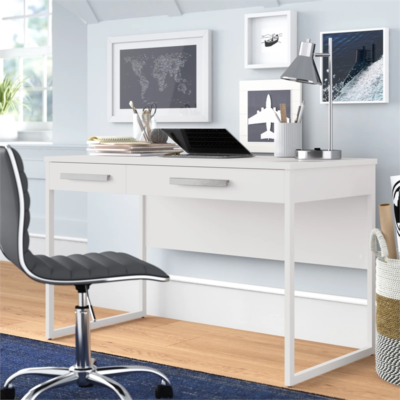 AGHDECO Baroda Contemporary Particle Board/Wood Desk in White