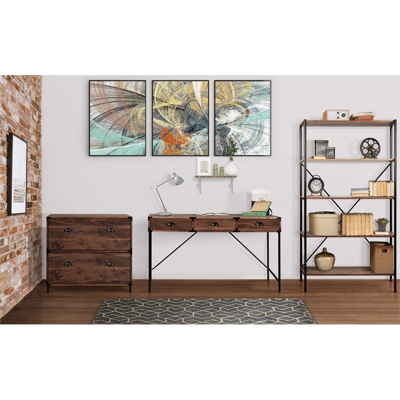 AGHDECO Orman 2-Drawer Wood Lateral Filing Cabinet in Walnut