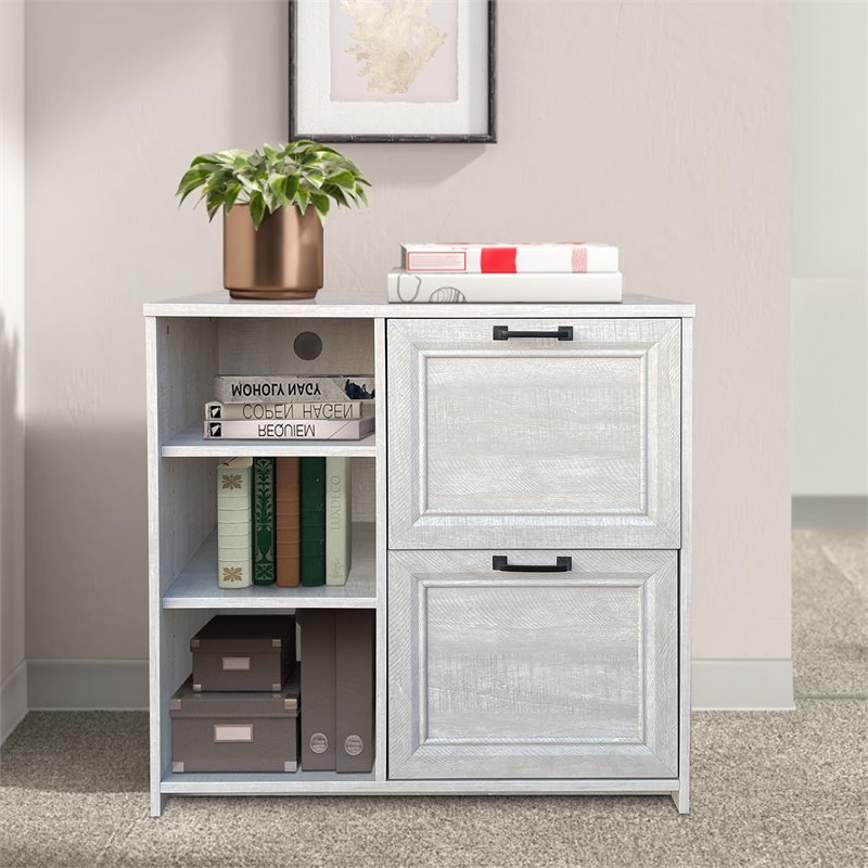 AGHDECO Oliwia 2-Drawer Particle Board/Wood Lateral Filing Cabinet in Gray