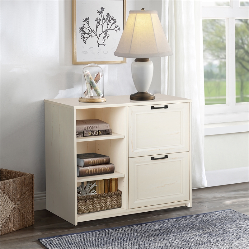 AGHDECO Oliwia 2-Drawer Wood Lateral Filing Cabinet in White