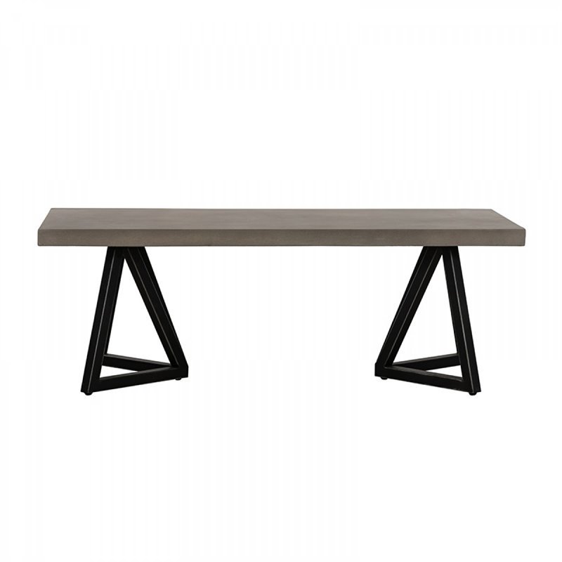 Limari Home Richmond Modern Concrete and Metal Coffee Table in Gray/Black