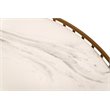 Limari Home Eleanor Round Metal and Faux Marble Coffee Table in White/Gold