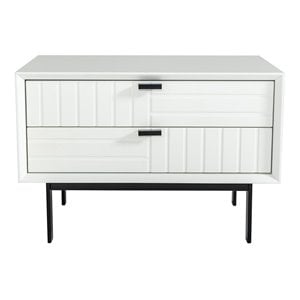 Limari Home Valencia Contemporary Wood Bedroom Nightstand in White Matte/Black