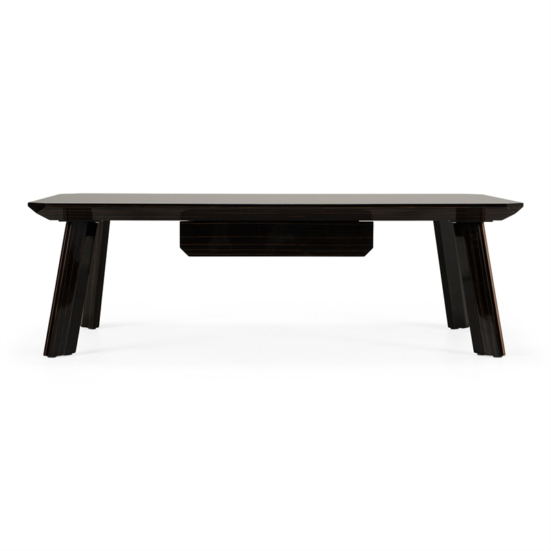 Limari Home Chadwick Wood/Stainless Steel Coffee Table in Ebony Black/Rosegold