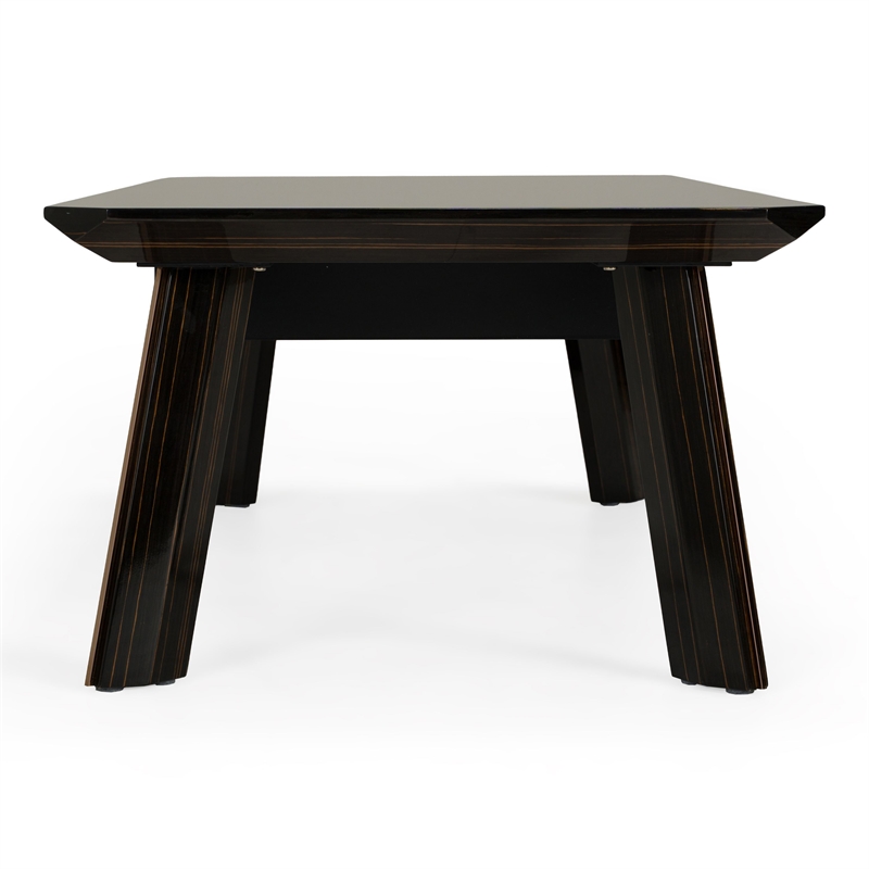 Limari Home Chadwick Wood/Stainless Steel Coffee Table in Ebony Black/Rosegold