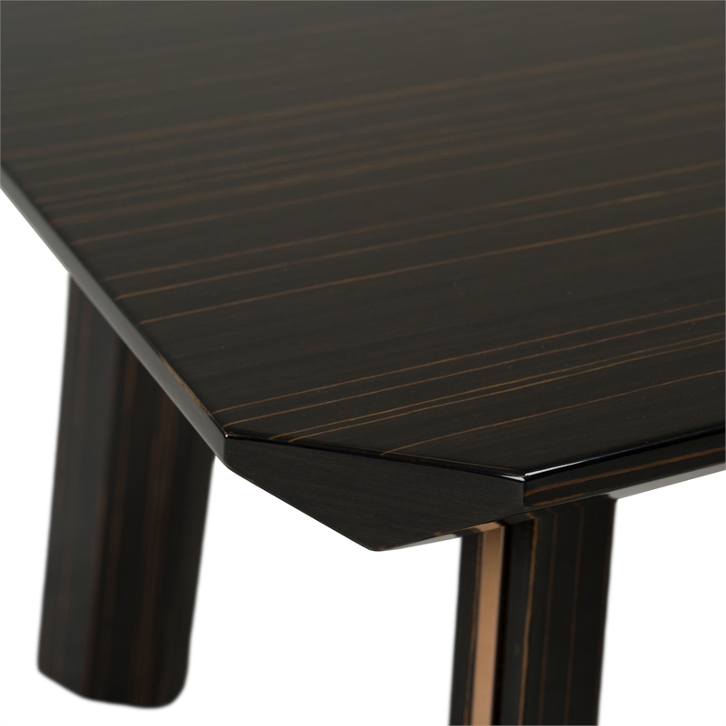 Limari Home Chadwick Wood/Stainless Steel Coffee Table in Ebony Black/Rosegold