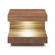 Limari Home Esso LED Contemporary Veneer Wood Nightstand with 1 Drawer in Walnut