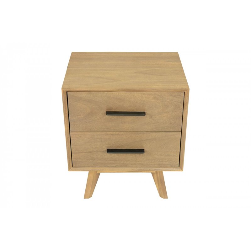 Limari Home Claire Contemporary Acacia Veneer Wood Nightstand in Natural Walnut