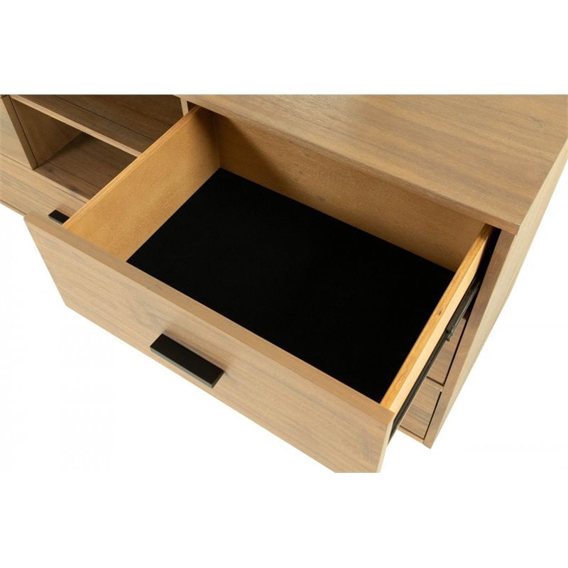 Limari Home Fantasia  Wood Bedroom Dresser in Light Walnut/Matte Black