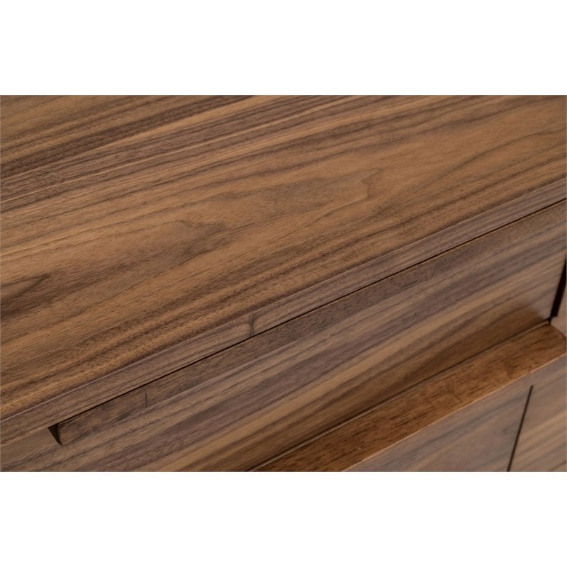 Limari Home Amberlie Modern Veneer Wood 6-Drawers Bedroom Dresser in Walnut