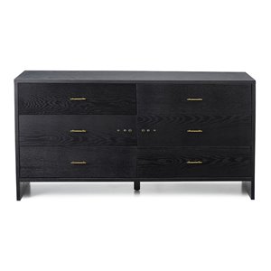 Limari Home Wales Veneer and MDF Wood 6-Drawers Bedroom Dresser in Gray Ash