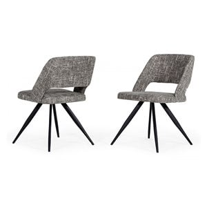 Limari Home Palmer 19&quot Modern Fabric/Metal Dining Chairs in Gray (Set of 2)