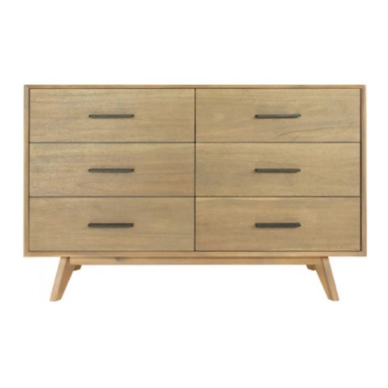 Limari Home Claire Contemporary Veneer Wood and Metal Bedroom Dresser in Walnut
