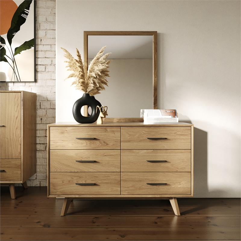 Limari Home Claire Contemporary Veneer Wood and Metal Bedroom Dresser in Walnut
