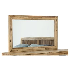 Limari Home Sala 48x47&quot Rectangular Modern Light Wood & Glass Mirror in Walnut