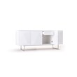 Limari Home Vanguard 4-Cabinet Modern MDF Wood & Stainless Steel Buffet in White