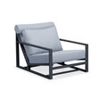Limari Home Boardwalk Fabric and Aluminum Lounge Chair Set in Gray/Black