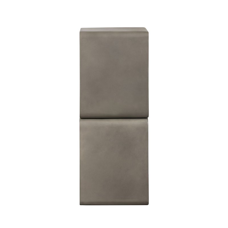 Limari Home Pickens Two Stacked Cube Modern Concrete Stone Shelf in Gray