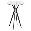 Limari Home Kaitlyn Round Stainless Steel & Tempered Glass Bar Table in Black