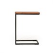 Limari Home Turner C-Shaped Wood & Metal Side Table in Brown/Black