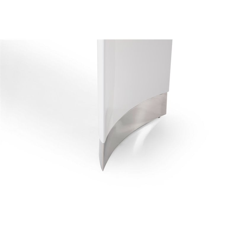 Limari Home Corbett Contemporary Stainless Steel Bar Table in White Lacquer