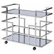Limari Home Caleb Stainless Steel and Glass Bar Cart in Polished Silver/Clear