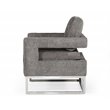 Limari Home Edna Modern Velvet & Stainless Steel Accent Chair in Dark Gray