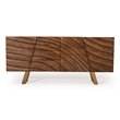 Limari Home Finley 4-Door  Wood & Stainless Steel Buffet in Walnut/Gold