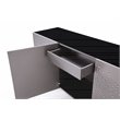 Limari Home Antonio 3-Door Circular Pattern Wood Veneer Buffet in Gray Finish