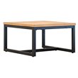 Limari Home Fagan Square Low Metal & Veneer End Table in Oak/Black Finish
