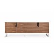 Limari Home Gilroy 4-Door Modern Wood & Stainless Steel Buffet in Walnut