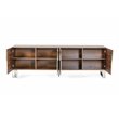 Limari Home Gilroy 4-Door Modern Wood & Stainless Steel Buffet in Walnut